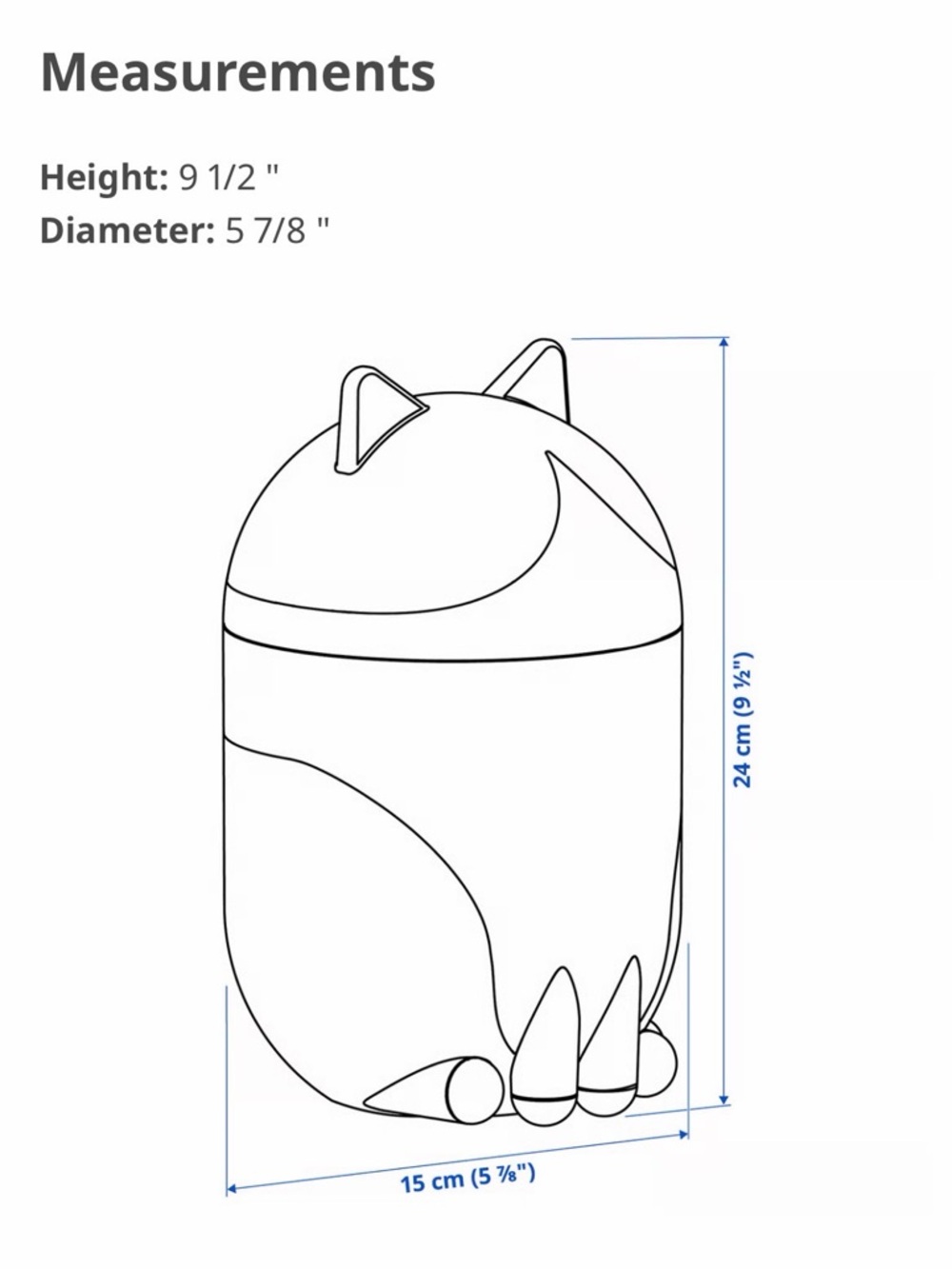 IKEA GREJSIMOJS Cat Storage Container Black and White NWT - Picture 5 of 7